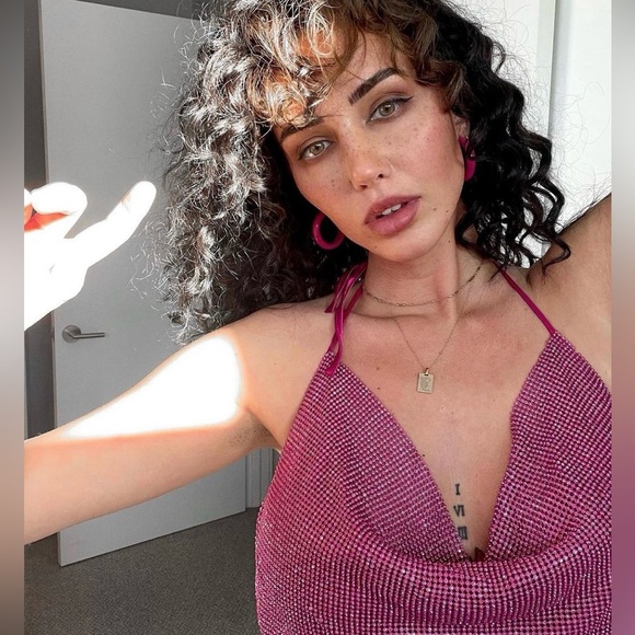 Open-Back Pink Crystal Top - Picture 2 of 3